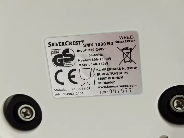 ZUPOWAR SILVERCREST SMK1000B3
