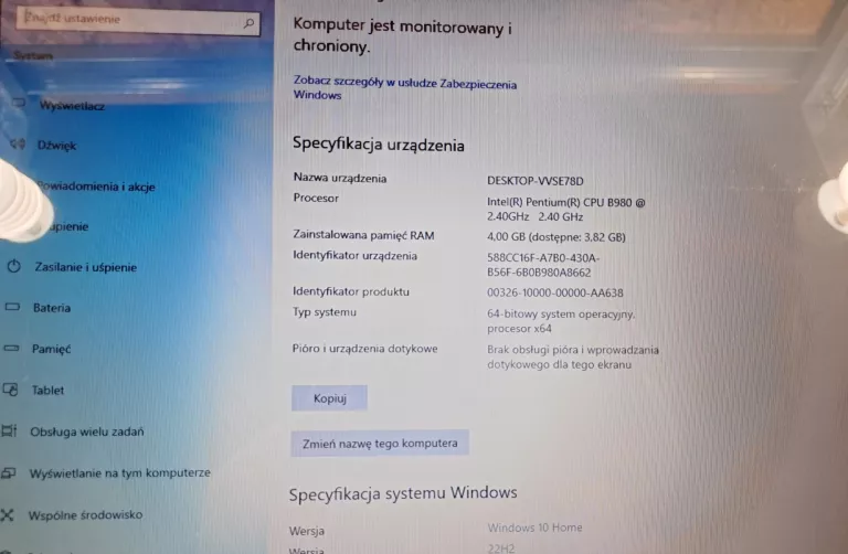 LAPTOP ACER VA70 PENTIUM/4GB/250GB 17"