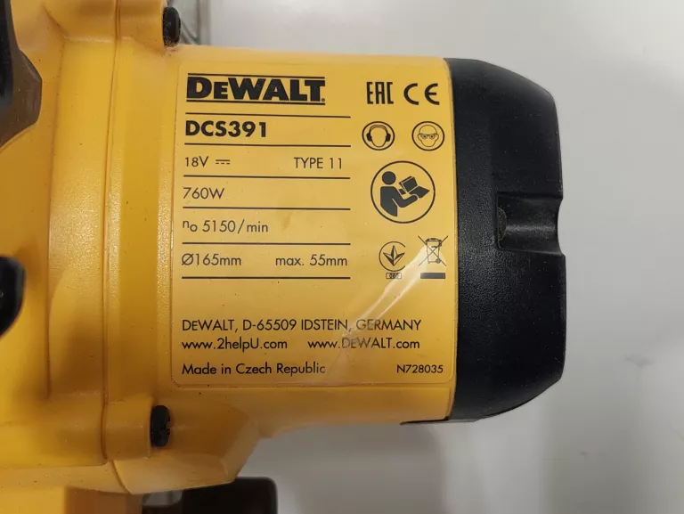PIŁA PILARKA TARCZOWA 165 MM DEWALT DCS391 18V