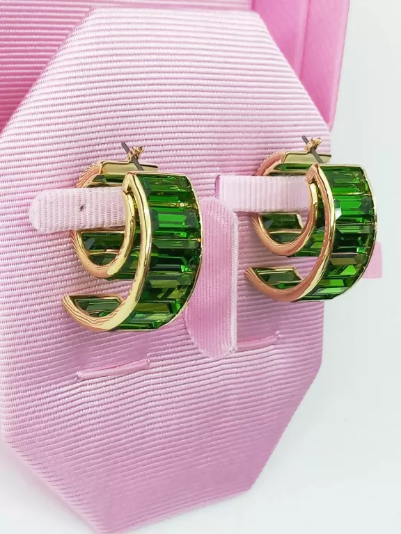 KOLCZYKI SWAROVSKI PIĘKNE XXL KAMIENIE ZIELONE