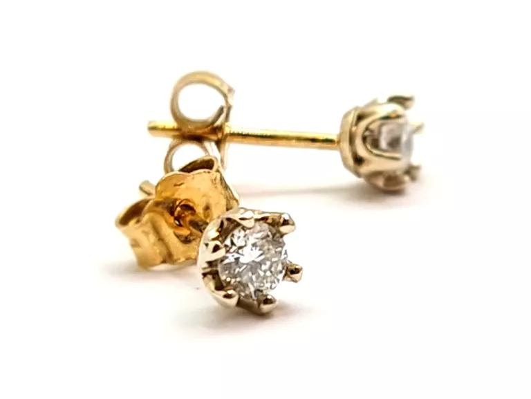 ZŁOTE KOLCZYKI Z BRYLANTAMI 1,20G 585 0.34CT