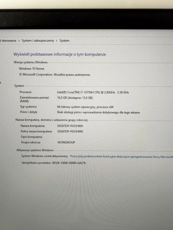 LAPTOP HP PAVILON 16 I7-10750H 16GB RTX2060