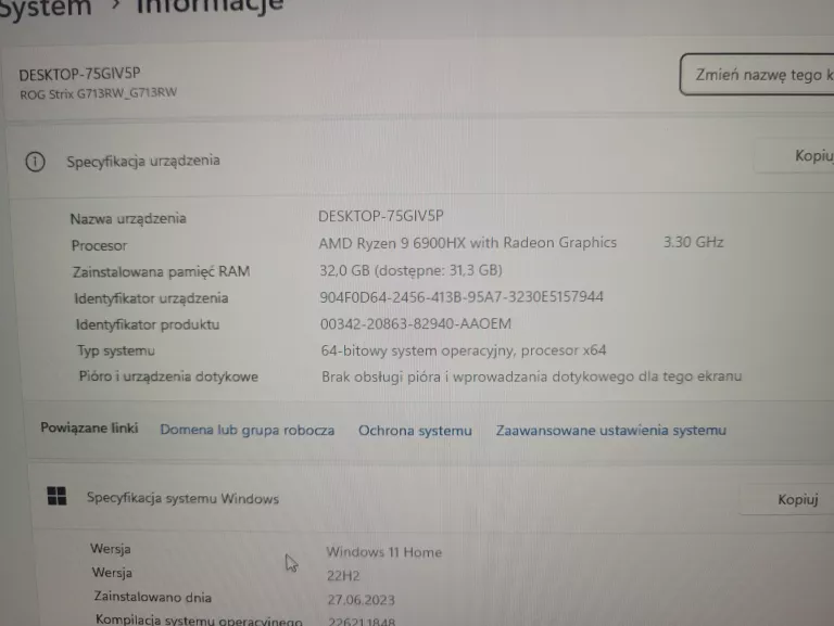 ASUS ROG STRIX G17 RTX 3070TI/RYZEN 9/32GB/1TB