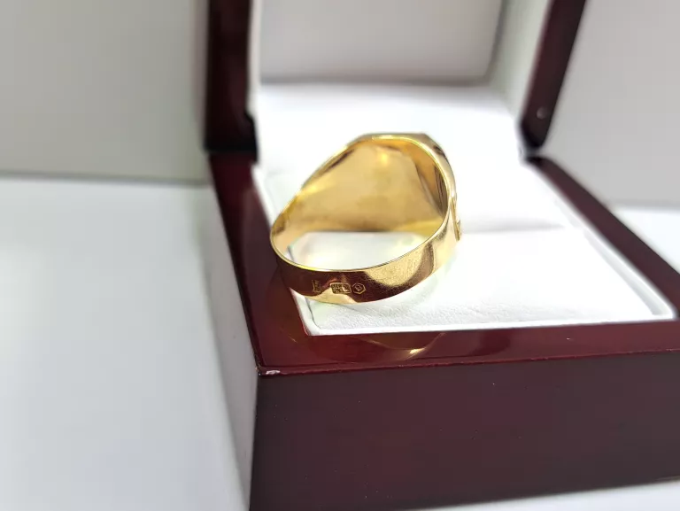 ZŁOTY SYGNET Z SYNTETYCZNYM RUBINEM 585 R:27 5,97G