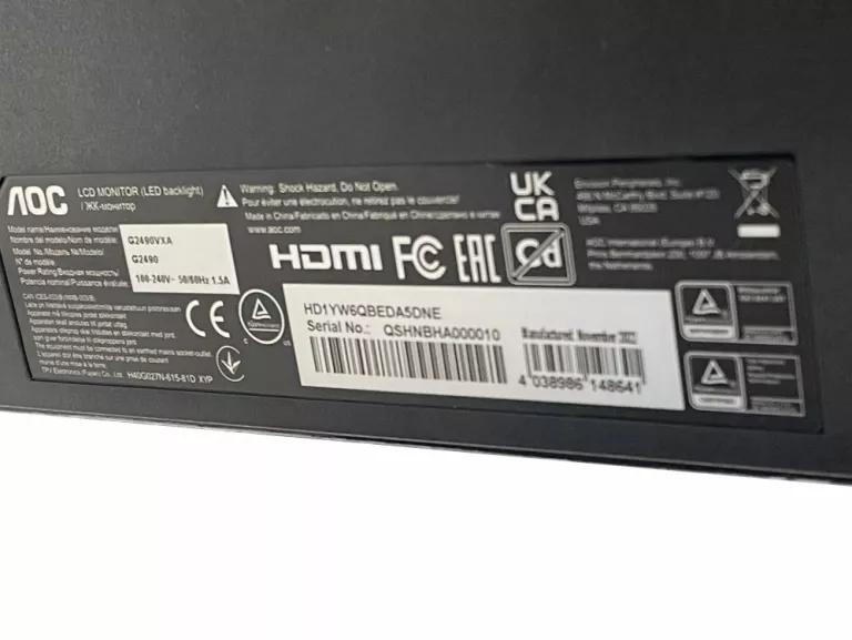MONITOR AOC G2490VXA 23.8' 144HZ