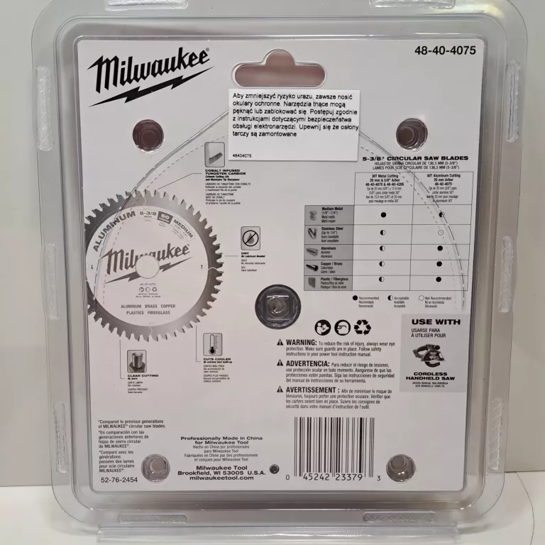 TARCZA TNĄCA DO METALU MILWAUKEE 48404075