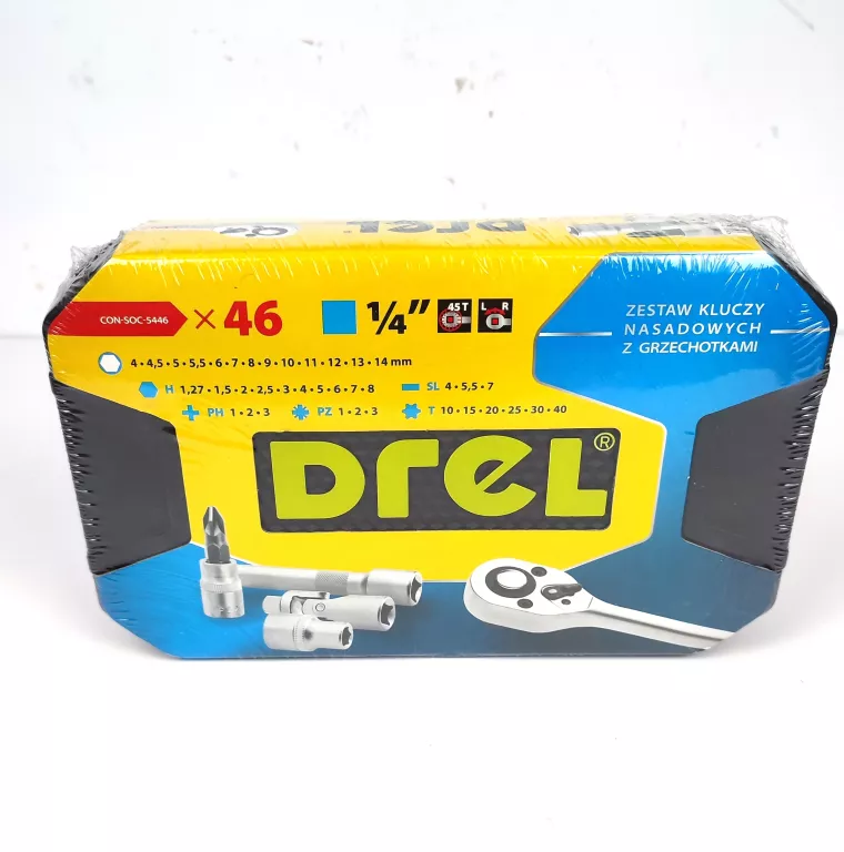 KLUCZE NASADOWE 1/4 ZESTAW KLUCZY 46SZT BITY