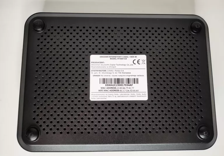 DEKODER INTERNETOWY CANAL+BOX 4K HY4001CD