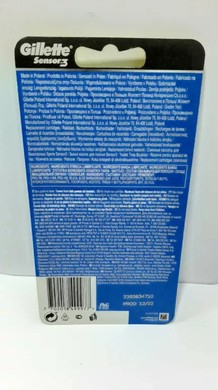 WKŁADY GILLETTE SENSOR 3 8 SZTUK