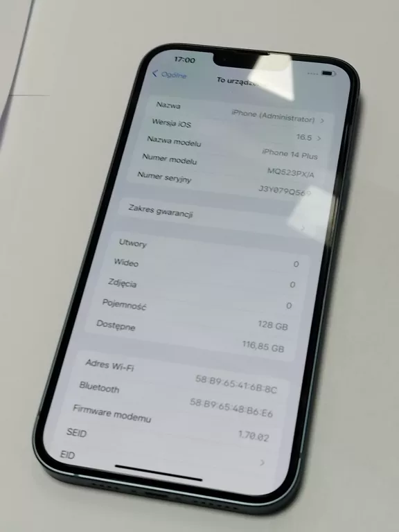 TELEFON IPHONE 14 PLUS 128GB KOMPLET +GW FAKTURA