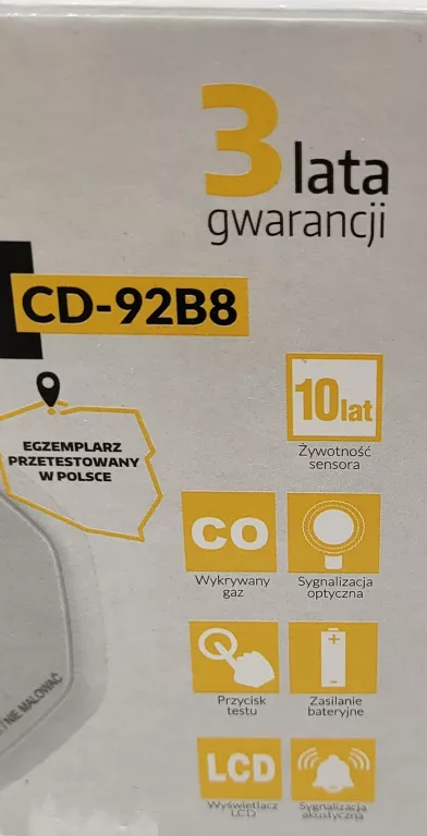 CD-92B8 LCD CZUJNIK CZADU, TLENKU WĘGLA, CO ELHOME