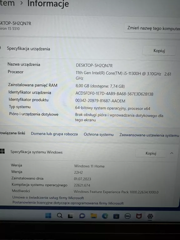 LAPTOP DELL INSPIRON 15 5510 JAK NOWY!