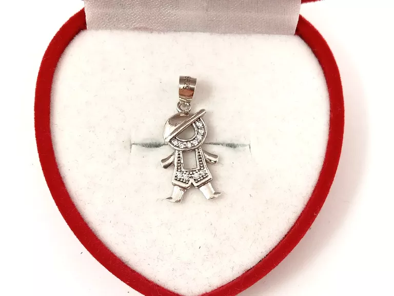 SREBRNA ZAWIESZKA CHŁOPIEC Z CYRKONIAMI PR925 1,42