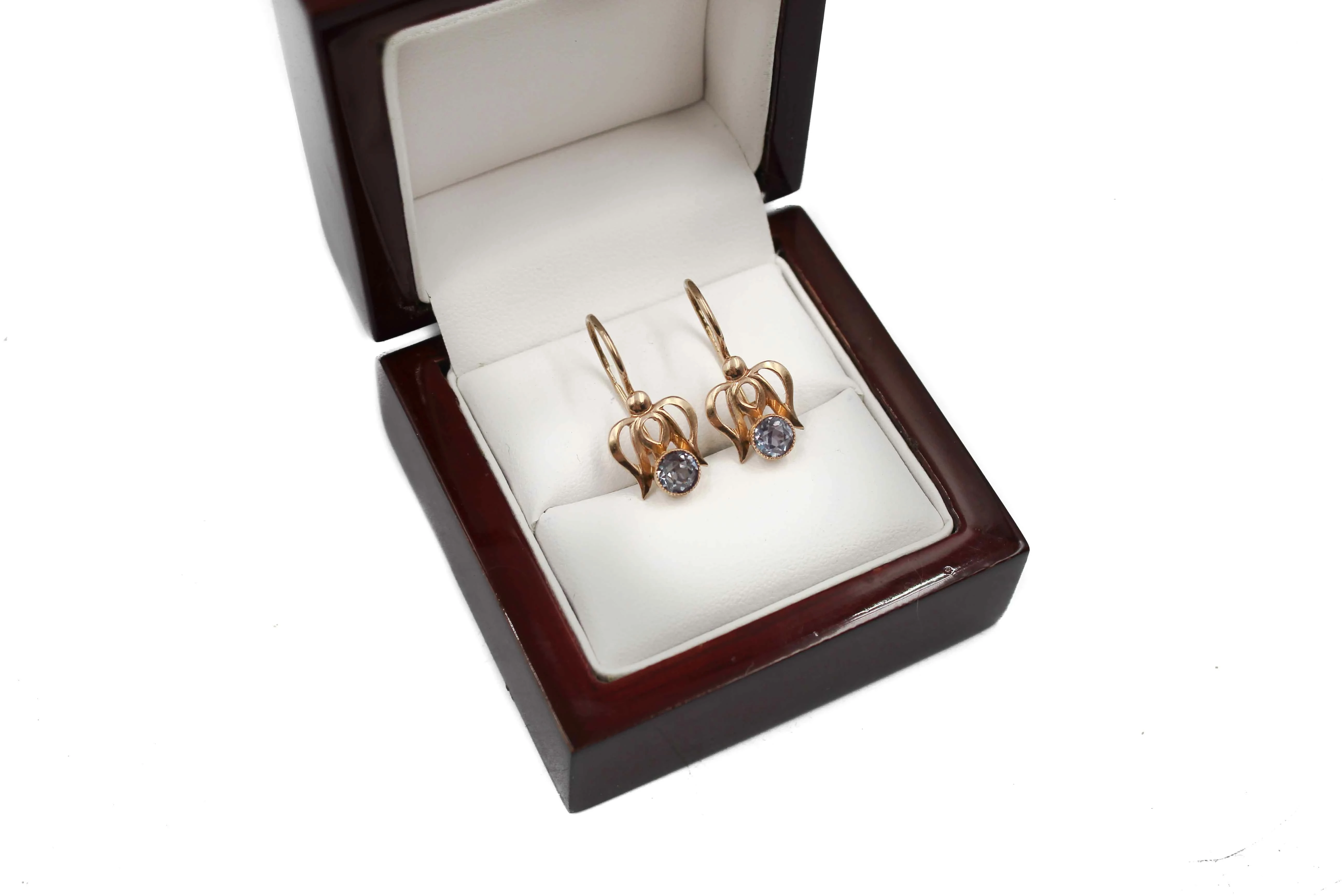 ladne-zlote-kolczyki-z-aleksandrytem-p585-w-35g-stan-uzywany