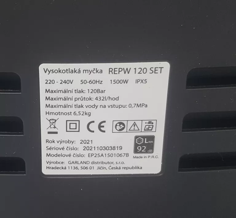 MYJKA CIŚNIENIOWA RIWALL REPW 120 SET