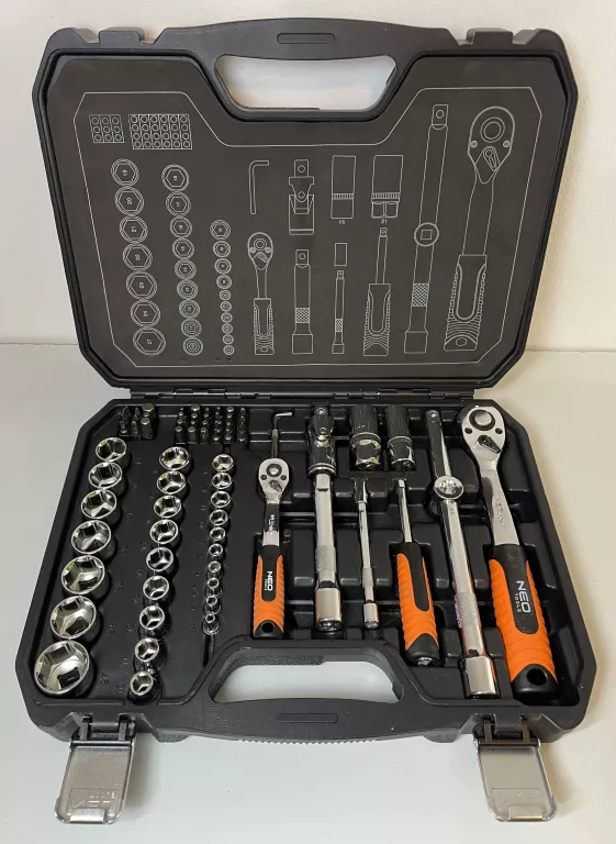 ZESTAW KLUCZY NASADOWYCH 1/4 1/2 73 SZT NEO TOOLS