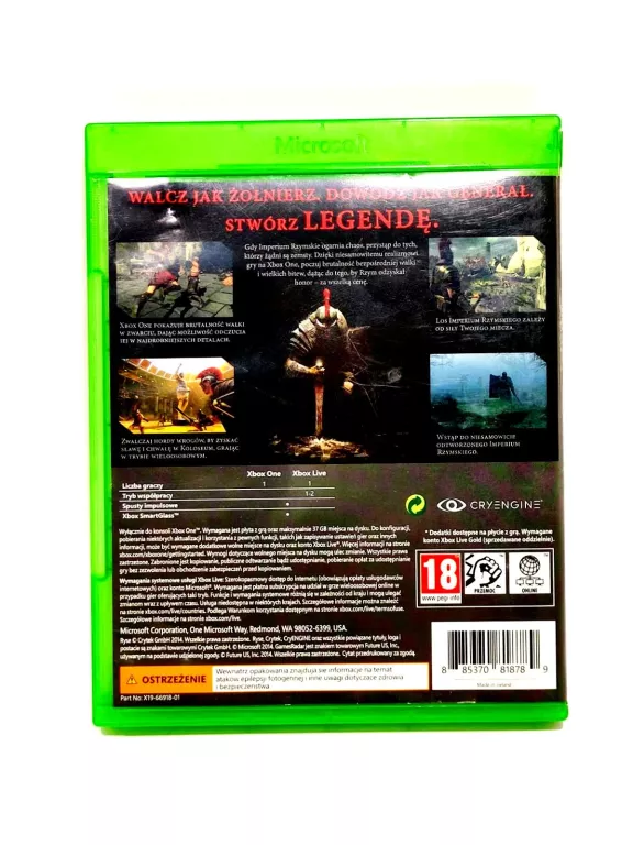 GRA "RYSE SON OF ROME" XBOX ONE.