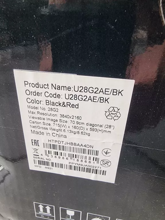 MONITOR LED AOC U28G2AE 28" 3840X2160 IPS