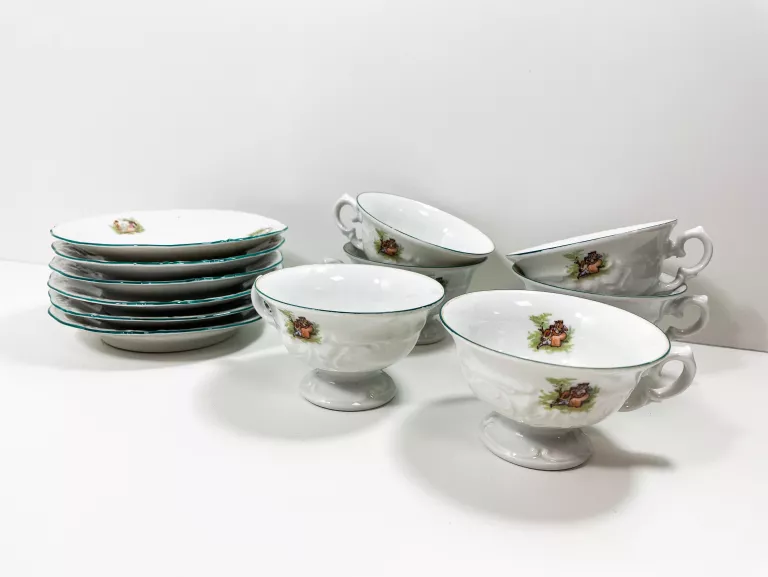 ZESTAW PORCELANY WALBRZYCH 6 FILIŻANEK