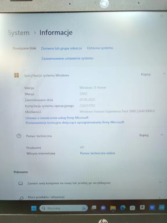 LAPTOP HP 15S EQ2023NW KPL POLECAM!