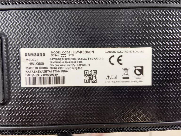 SOUNDBAR SAMSUNG HW-K550 + SUBWOOFER 340W