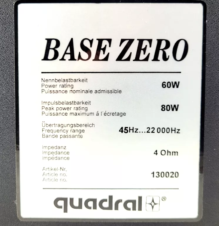 GŁOŚNIK CENTRALNY QUADRAL BASE ZERO