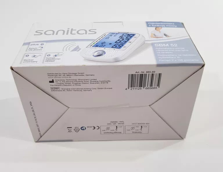 CIŚNIENIOMIERZ SANITAS Z FUNKCJĄ MOWY SBM 52