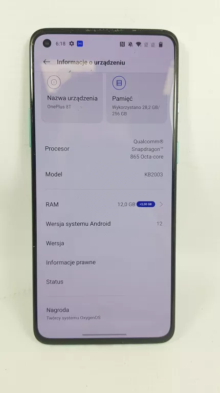 TELEFON ONEPLUS 8T 12/256 GB SAM