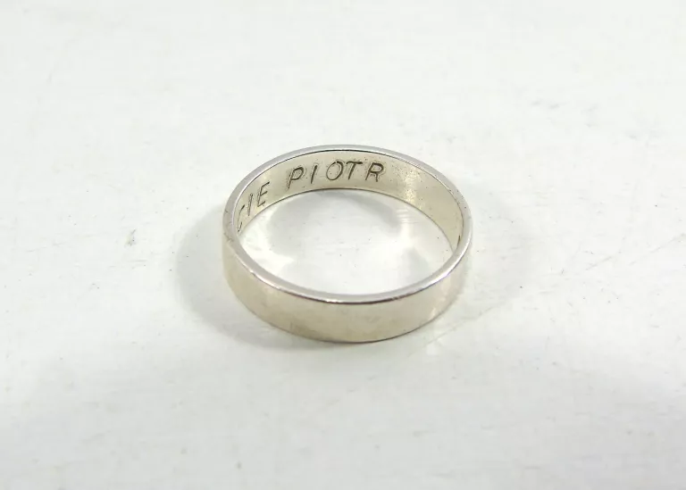 CIEKAWA SREBRNA OBRĄCZKA GRAWER PR925 R.14