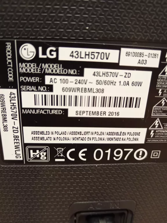 TV LG 43LH570V SMART TV