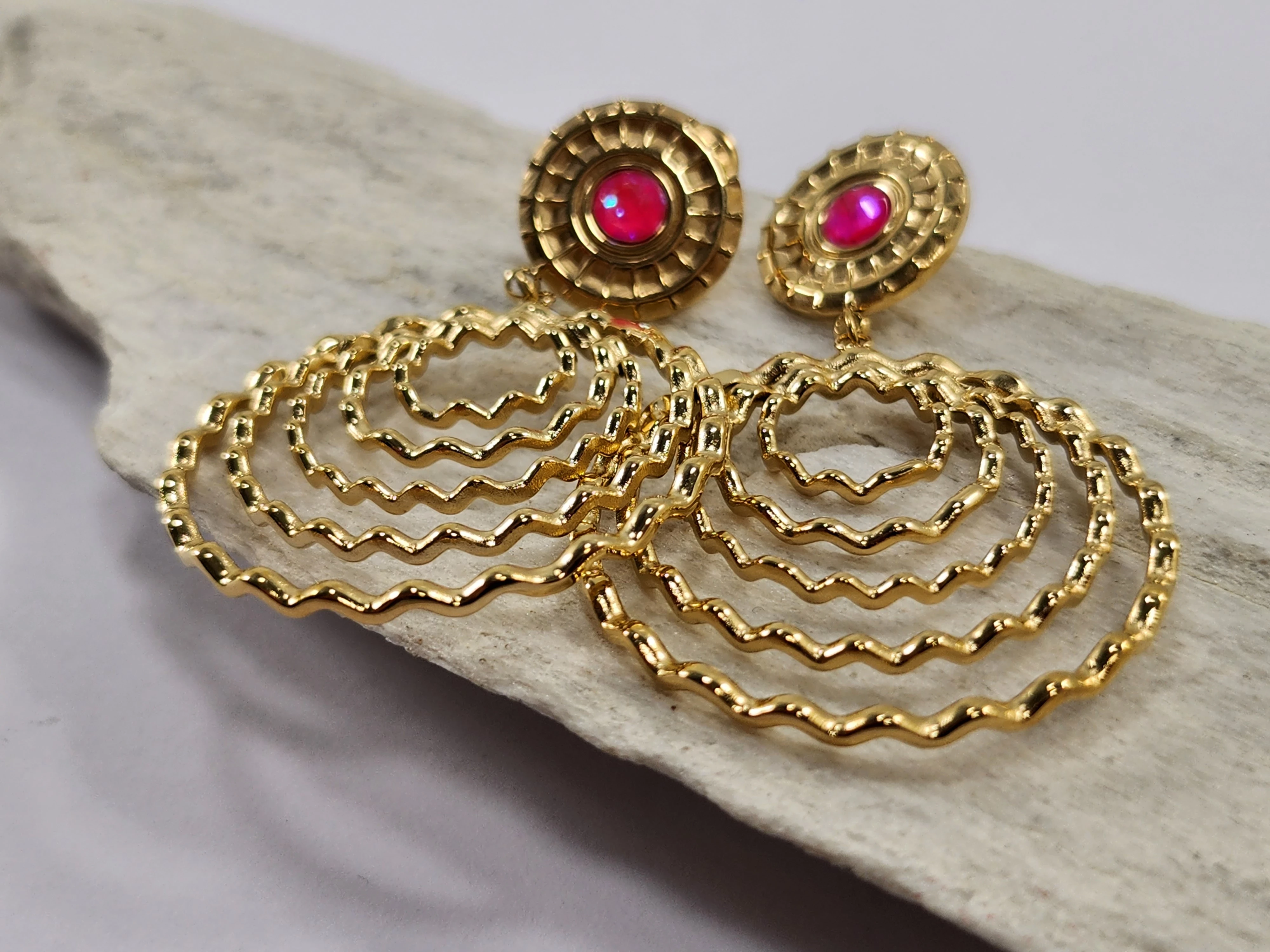 kolczyki-stal-pozlacana-kolo-rozowe-z-okregami-rodzaj-zapiecia-2207-3