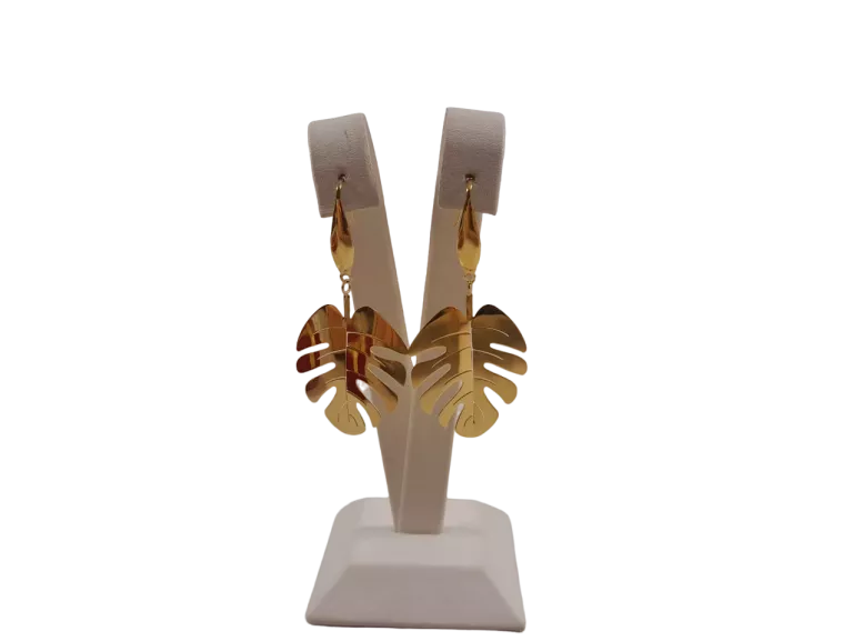 kolczyki-stal-pozlacana-duzy-lisc-monstery-stan-11323-1