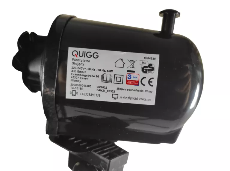 WENTYLATOR WOLNOSTOJĄCY QUIGG TX-161R
