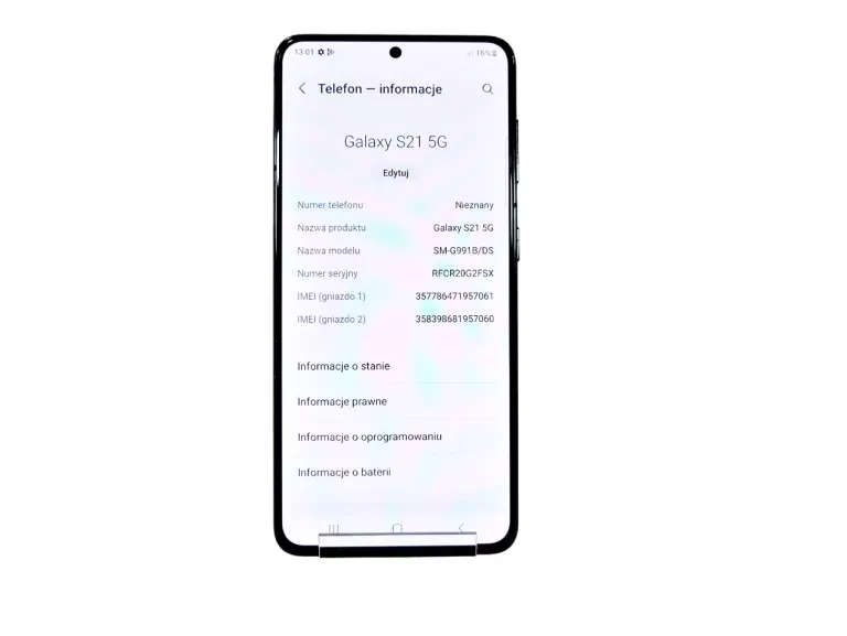 SAMSUNG GALAXY S21 5G 8GB/128GB CZARNY