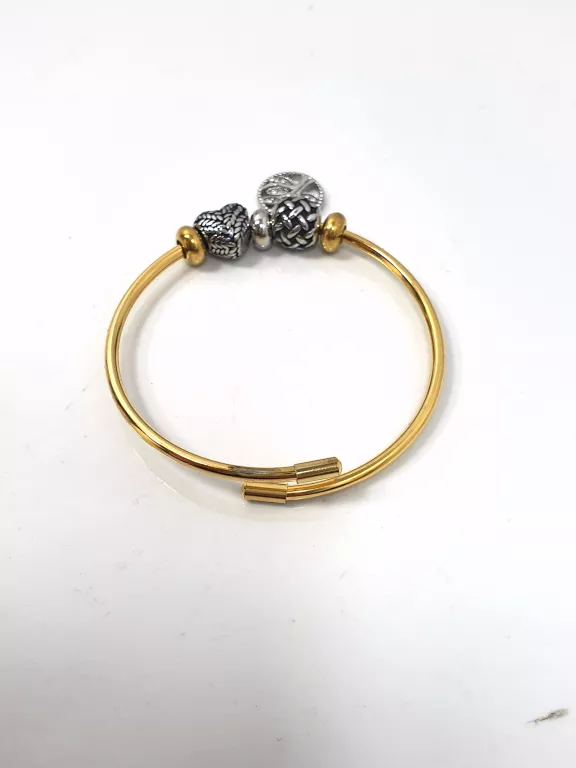 12888 BRANSOLETKA STAL SZTYWNA BANGLE CHARMS