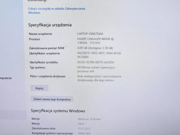 LAPTOP ASUS ASUS E510K + ŁAD