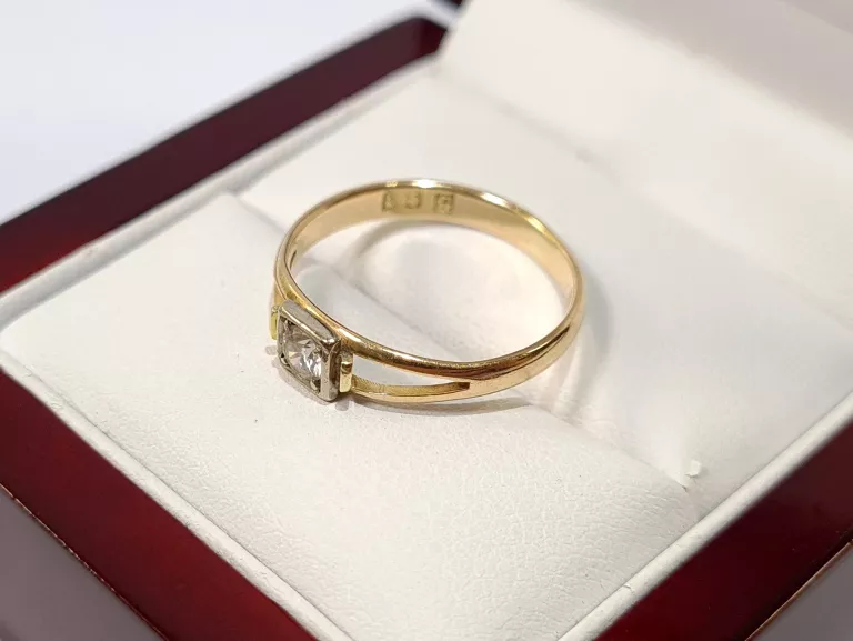 ZŁOTY PIERŚCIONEK Z CYRKONIĄ 585 2,26G R18