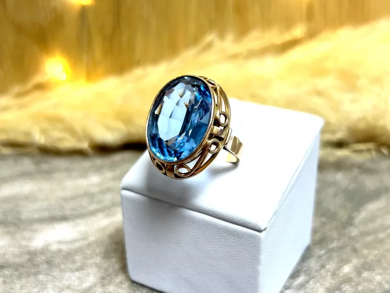 PIĘKNY PIERŚCIONEK Z DUŻYM OCZKIEM 585 10,48G