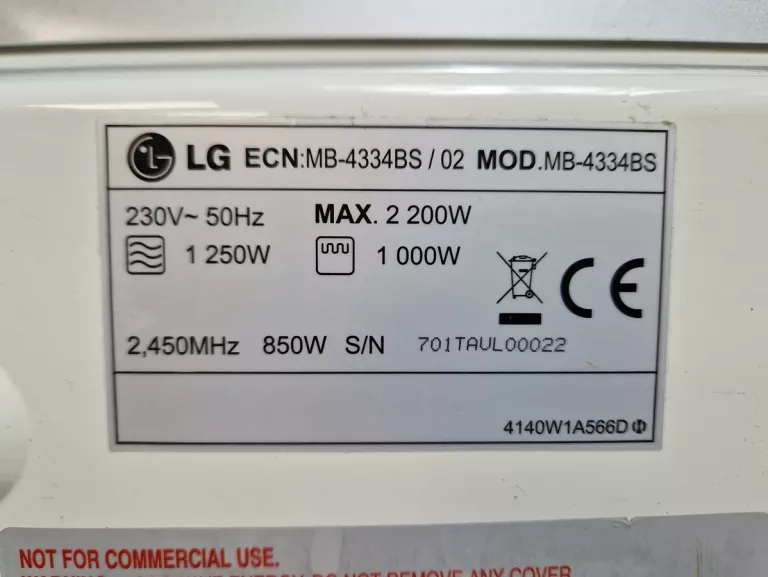MIKROFALA LG GRILL WAVE DOM MB-4334BS