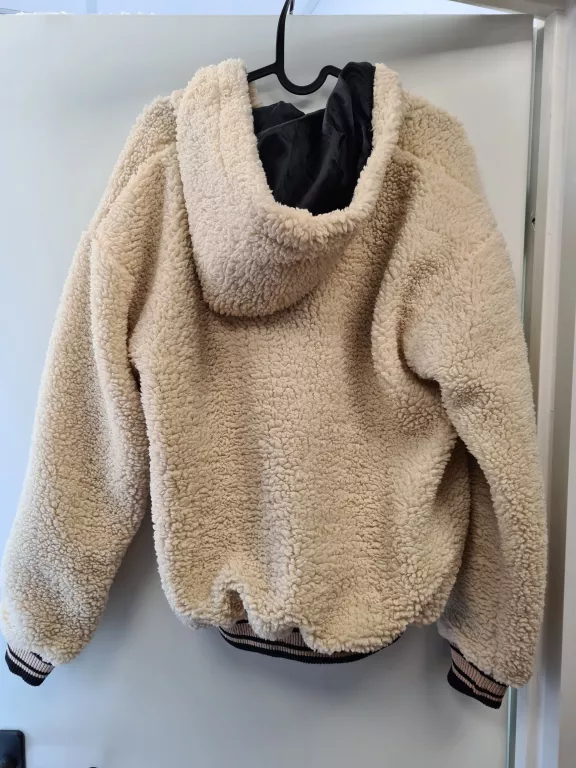CIEPŁA BLUZA FUTERKOWA BEŻOWA M/L
