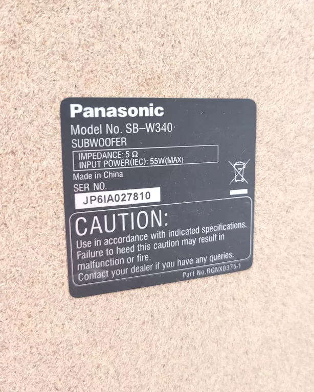 KINO DOMOWE PANASONIC SA-HT340