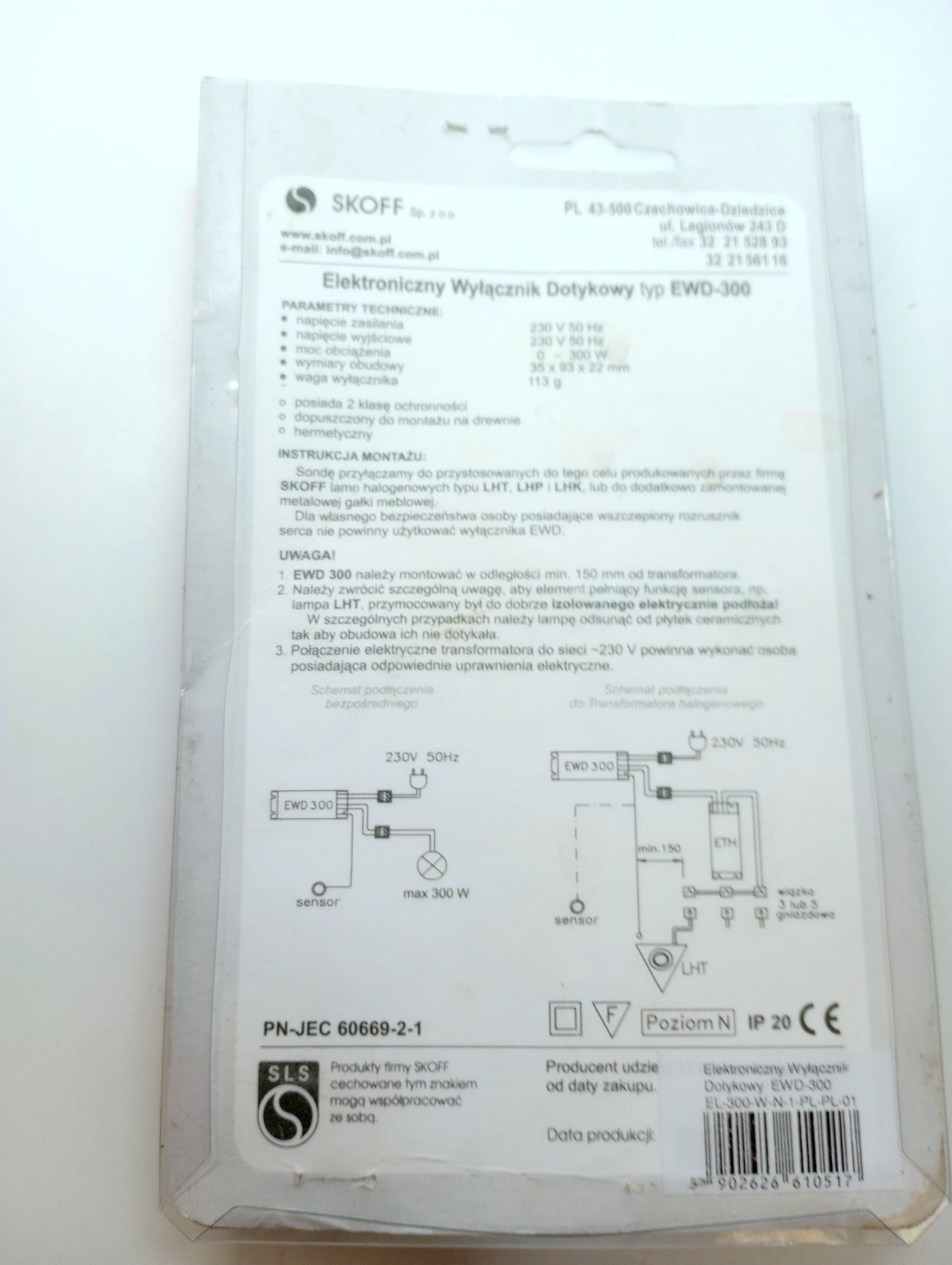 elektroniczny-wlacznik-dotykowy-ewd-300-skoff-rodzaj-produktu-wylacznik-pojedynczy