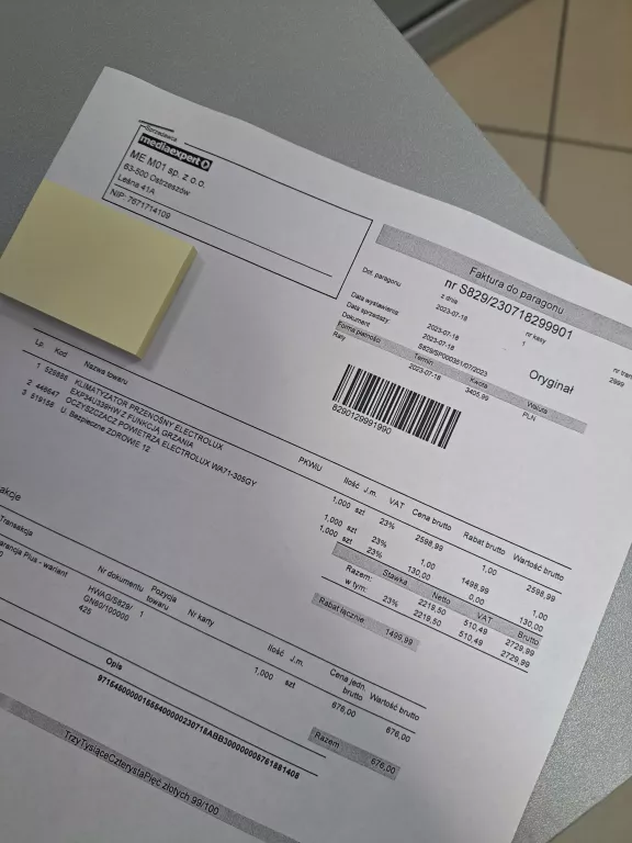 OCZYSZCZACZ POWIETRZA ELECTROLUX WA71-305GY GWAR