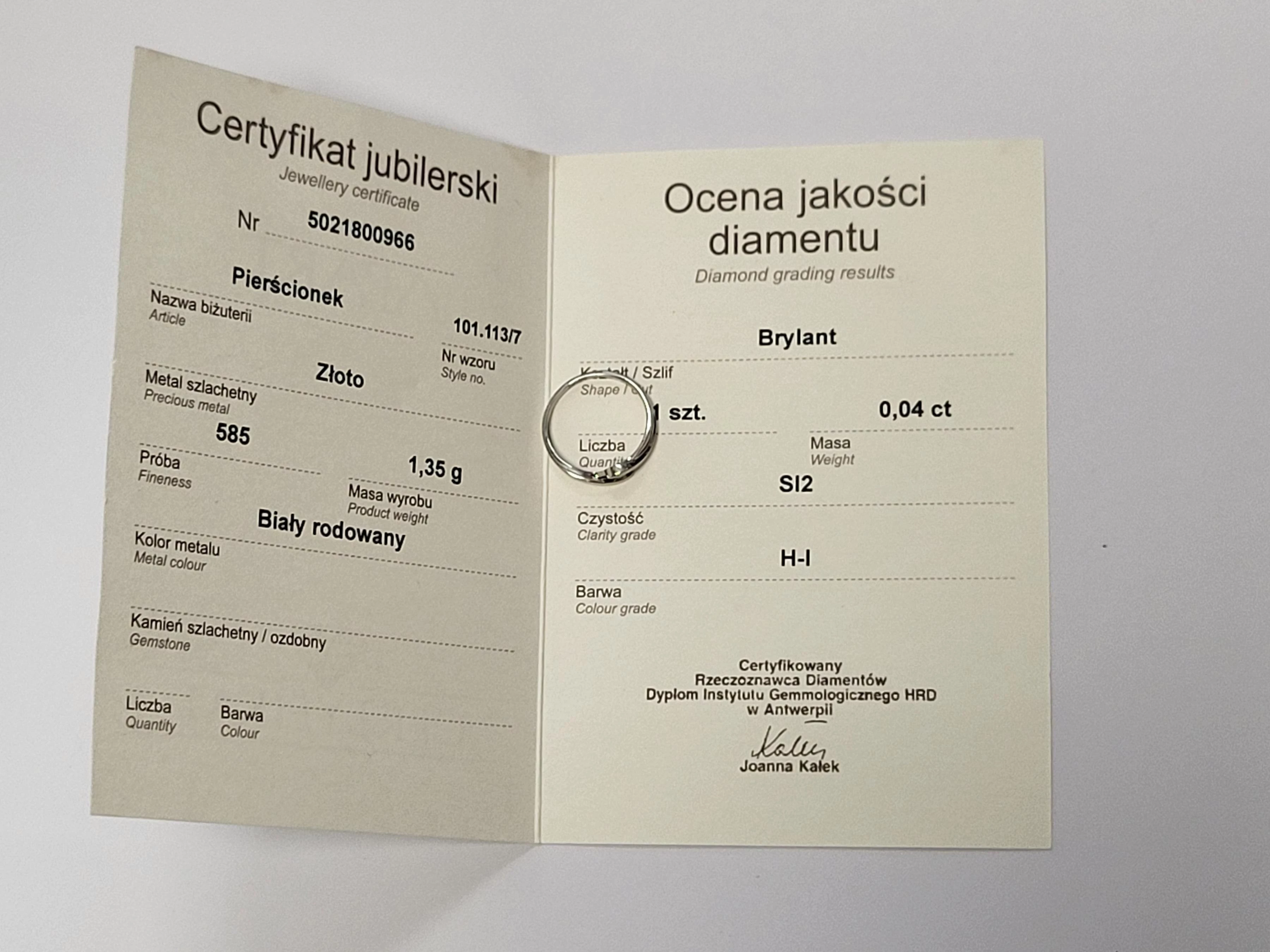 zloty-pierscionek-z-certfikatem-brylant-biale-zloto-135g-585-stan-11323-2