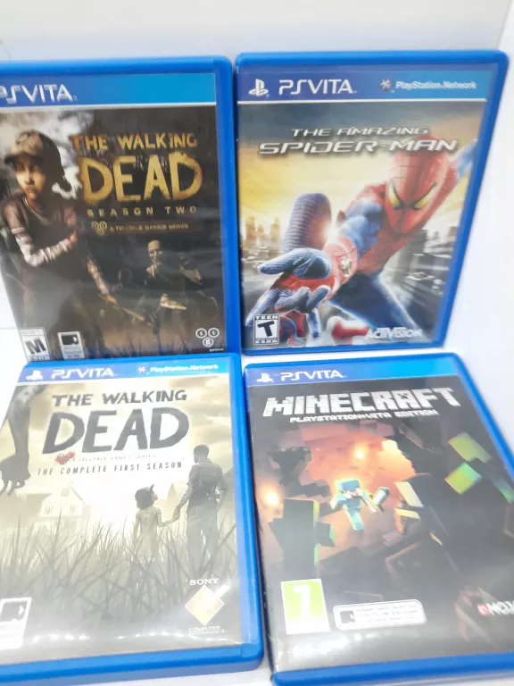 4 GRY PS VITA SPIDER-MAN,MINECRAFT,2X WALKING DEAD