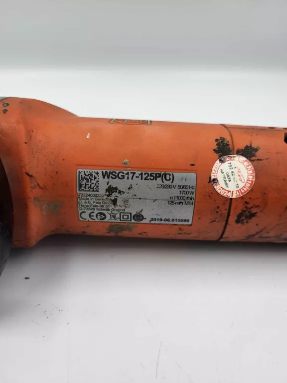 SZLIFIERKA KĄTOWA FEIN WSG 17-125P 1700W OPIS!!!