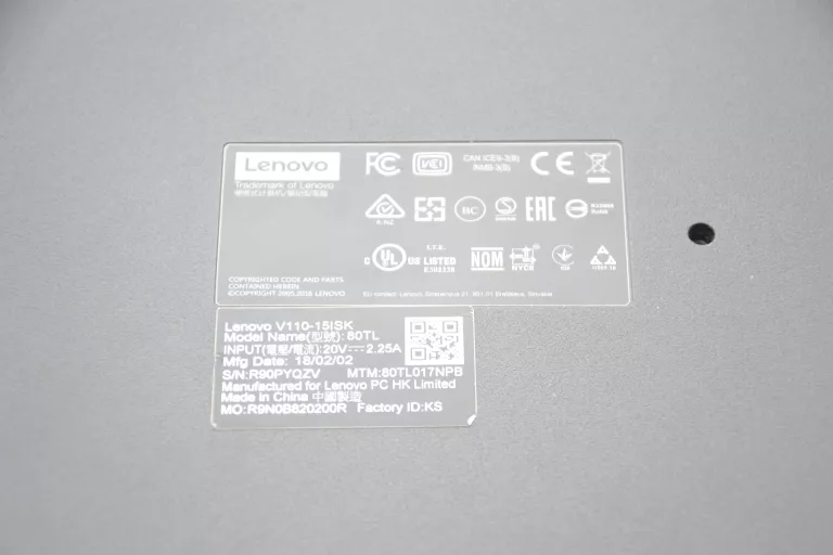 LAPTOP LENOVO V110-15ISK