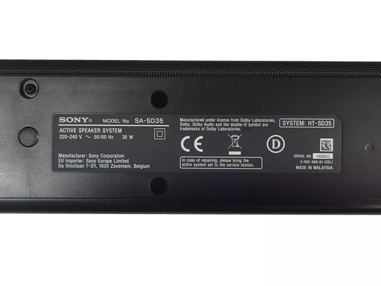 SOUNDBAR SUBWOOFER SONY HT-SD35 2.1 320W 90CM