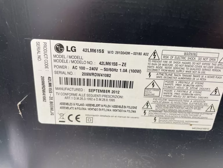 TELEWIZOR LG 42LM615S 42" FULL HD + PILOT