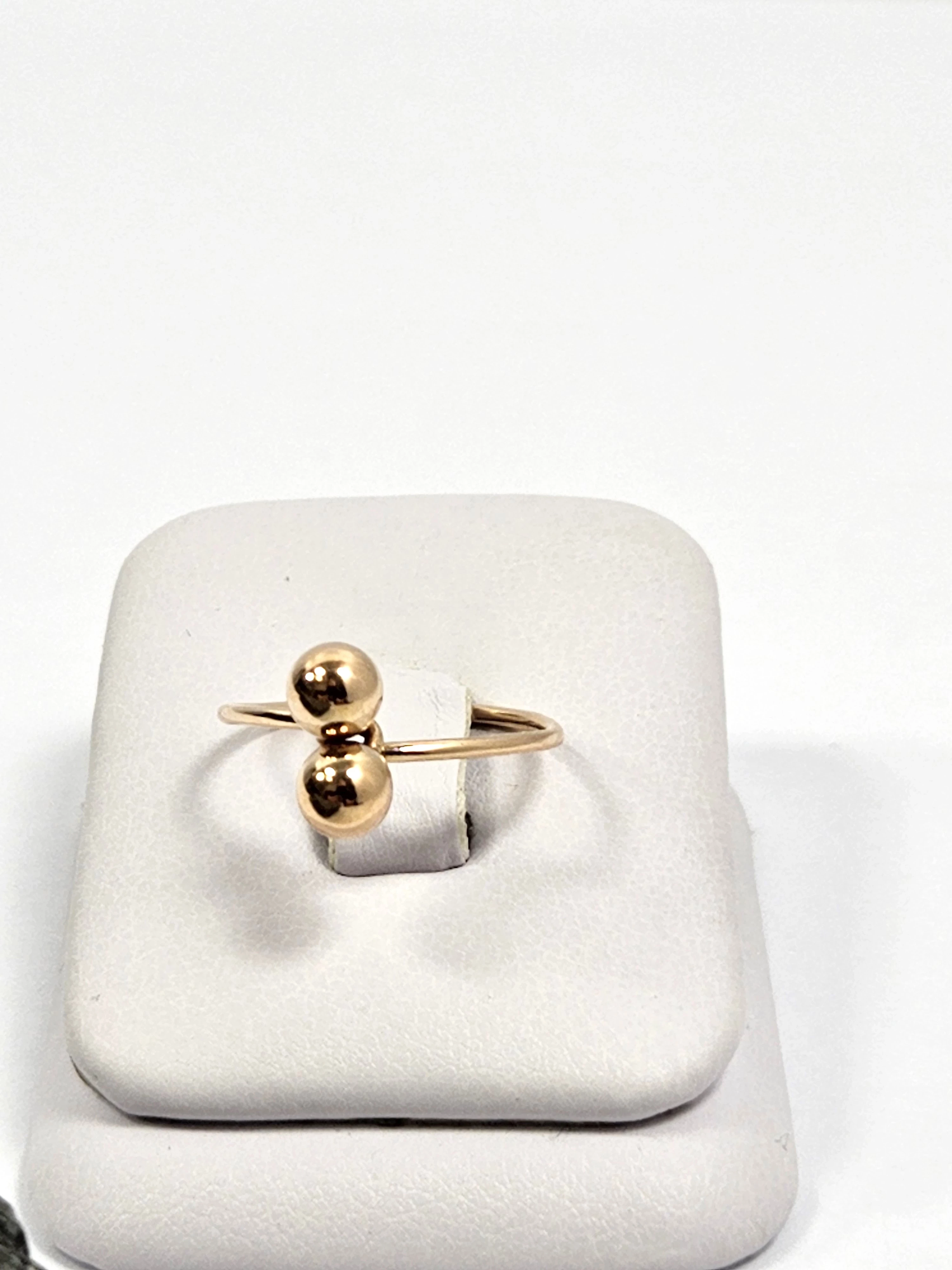 zloty-pierscionek-dwie-kulki-585-145-g-roz-14-stan-uzywany